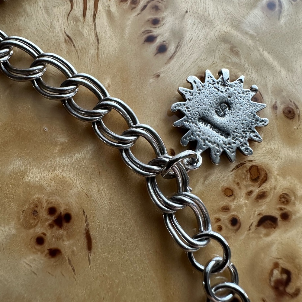 Vintage Solid Sterling Silver Charm Bracelet Diva… - image 6